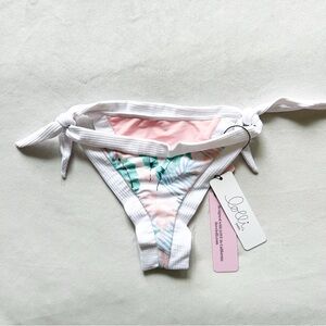 Lolli White and Pink Bikini Bottom - Medium